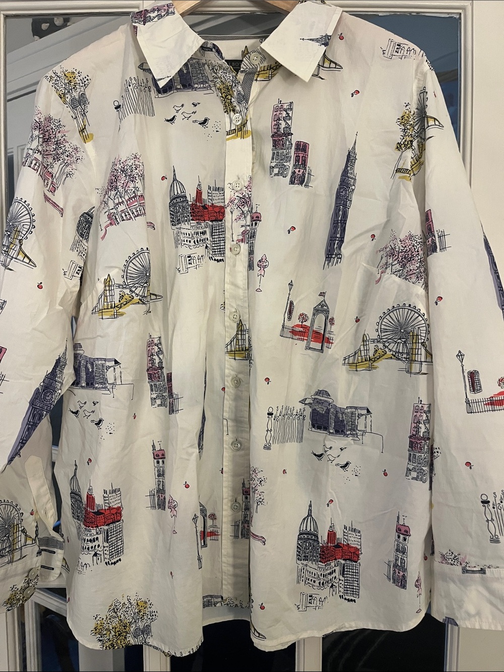 Talbots London Print Button-down Shirt. Size 2Xp
